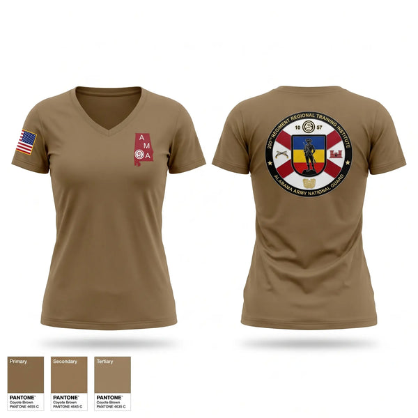 Womens Short Sleeve Vneck Shirt, HQ, 200th Regiment (LDR), National Guard, Teamtime, Team time, sublimation, custom sports apparel, team uniforms, spirit wear, spiritwear, sports uniforms, custom shirts, team store, custom team store, fundraiser sports, apparel fundraiser