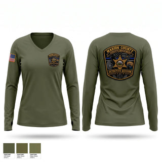 Womens Long Sleeve Vneck Shirt, Detective Division, Police, Teamtime, Team time, sublimation, custom sports apparel, team uniforms, spirit wear, spiritwear, sports uniforms, custom shirts, team store, custom team store, fundraiser sports, apparel fundraiser