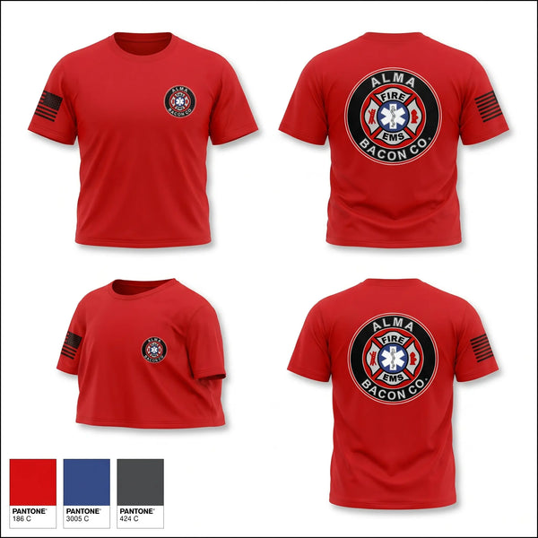Old School Cotton Feel Shirt, BACON FIRE DEPARTMENT, Fire Department, Teamtime, Team time, sublimation, custom sports apparel, team uniforms, spirit wear, spiritwear, sports uniforms, custom shirts, team store, custom team store, fundraiser sports, apparel fundraiser