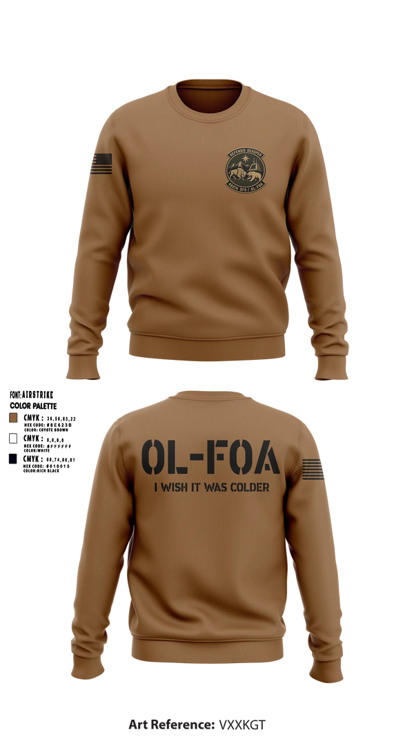 Crew Neck Sweatshirt, 460 SFS OL-FOA, Air Force, Teamtime, Team time, sublimation, custom sports apparel, team uniforms, spirit wear, spiritwear, sports uniforms, custom shirts, team store, custom team store, fundraiser sports, apparel fundraiser