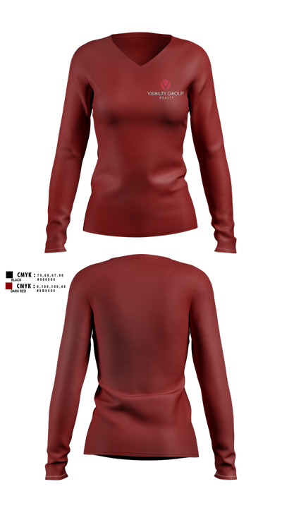 Keller Williams realty 61930592 Women's Long Sleeve V-neck Shirt - 101