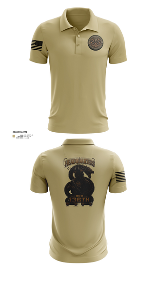 Short Sleeve Performance Polo, HHC 136th ESB, Army, Teamtime, Team time, sublimation, custom sports apparel, team uniforms, spirit wear, spiritwear, sports uniforms, custom shirts, team store, custom team store, fundraiser sports, apparel fundraiser