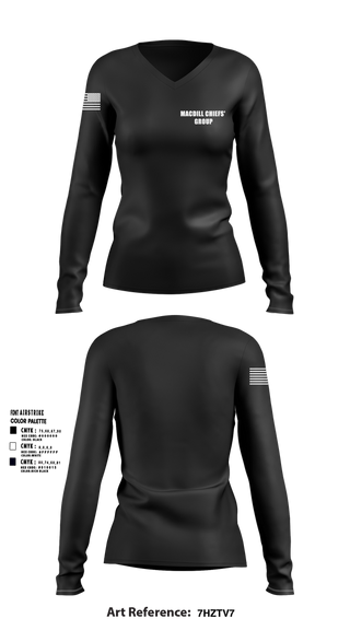 Womens Long Sleeve Vneck Shirt, MacDill Chiefs' Group, , Teamtime, Team time, sublimation, custom sports apparel, team uniforms, spirit wear, spiritwear, sports uniforms, custom shirts, team store, custom team store, fundraiser sports, apparel fundraiser