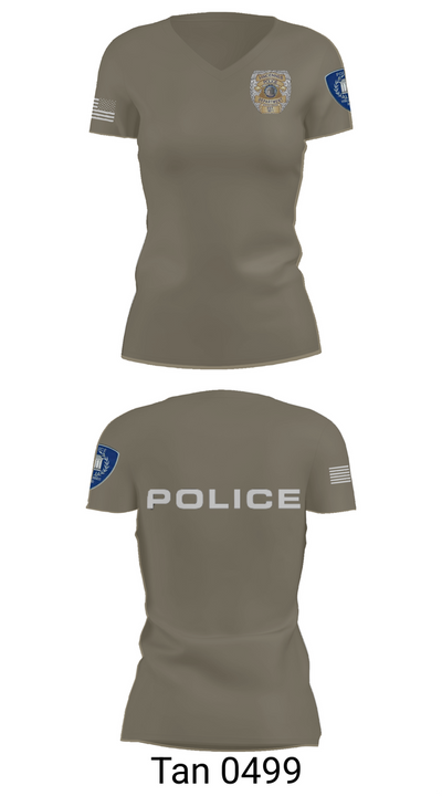 Vincennes Police Department 76255219 Women's Short Sleeve V-neck Shirt - 65
