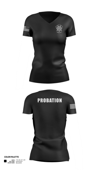 Womens Short Sleeve Vneck Shirt, Graham County Probation, Police, Teamtime, Team time, sublimation, custom sports apparel, team uniforms, spirit wear, spiritwear, sports uniforms, custom shirts, team store, custom team store, fundraiser sports, apparel fundraiser