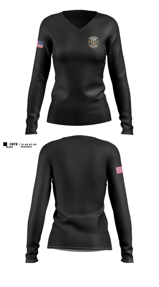 Womens Long Sleeve Vneck Shirt, West Side regional police department, Police, Teamtime, Team time, sublimation, custom sports apparel, team uniforms, spirit wear, spiritwear, sports uniforms, custom shirts, team store, custom team store, fundraiser sports, apparel fundraiser
