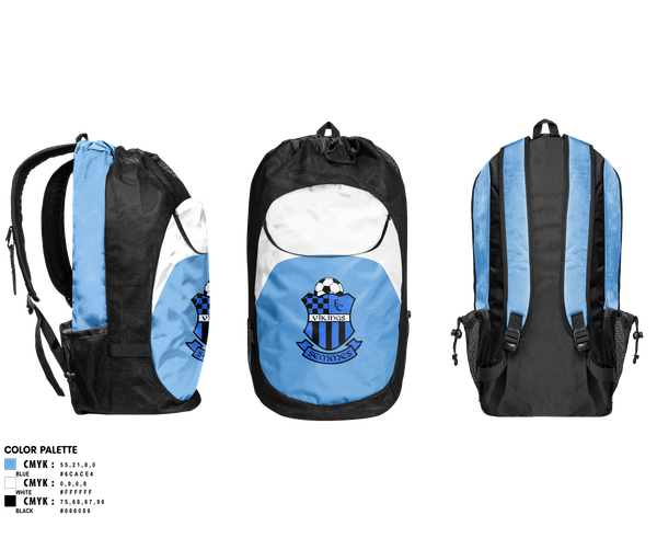 Gear Bag, Vikings FC, Men's Soccer, Teamtime, Team time, sublimation, custom sports apparel, team uniforms, spirit wear, spiritwear, sports uniforms, custom shirts, team store, custom team store, fundraiser sports, apparel fundraiser