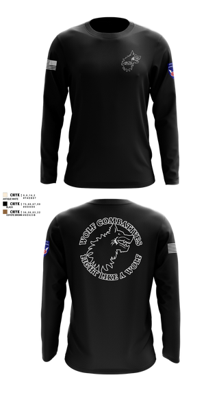 Long Sleeve Performance Shirt, Wolf Combatives, Army, Teamtime, Team time, sublimation, custom sports apparel, team uniforms, spirit wear, spiritwear, sports uniforms, custom shirts, team store, custom team store, fundraiser sports, apparel fundraiser