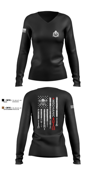 Womens Long Sleeve Vneck Shirt, 661st ECC, , Teamtime, Team time, sublimation, custom sports apparel, team uniforms, spirit wear, spiritwear, sports uniforms, custom shirts, team store, custom team store, fundraiser sports, apparel fundraiser
