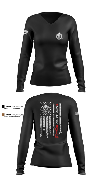661st ECC 63217424 Women's Long Sleeve V-neck Shirt - 2