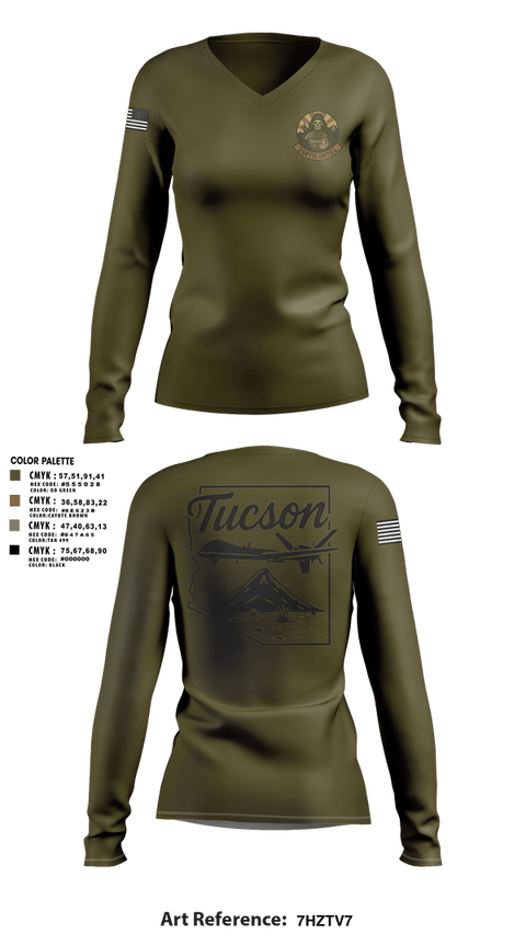 Womens Long Sleeve Vneck Shirt, 214 Intel, Air Force, Teamtime, Team time, sublimation, custom sports apparel, team uniforms, spirit wear, spiritwear, sports uniforms, custom shirts, team store, custom team store, fundraiser sports, apparel fundraiser