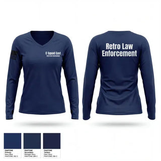 Womens Long Sleeve Vneck Shirt, C Squad East, Police, Teamtime, Team time, sublimation, custom sports apparel, team uniforms, spirit wear, spiritwear, sports uniforms, custom shirts, team store, custom team store, fundraiser sports, apparel fundraiser