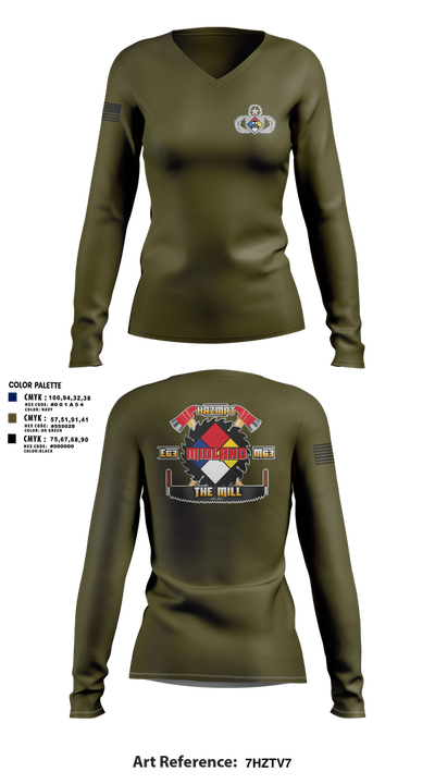 Central Pierce Hazmat 51368601 Women's Long Sleeve V-neck Shirt - 2