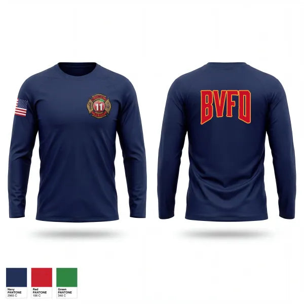 Long Sleeve Performance Shirt, Bloomfield Volunteer Fire Department, Fire Department, Teamtime, Team time, sublimation, custom sports apparel, team uniforms, spirit wear, spiritwear, sports uniforms, custom shirts, team store, custom team store, fundraiser sports, apparel fundraiser