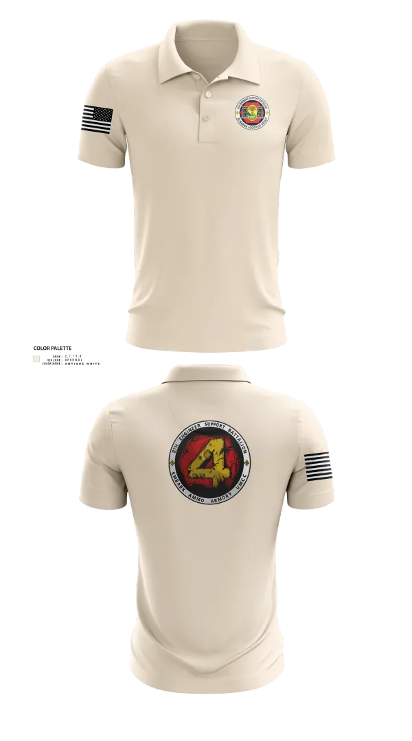 Short Sleeve Performance Polo, 9th Engineer Support Battalion, Marines, Teamtime, Team time, sublimation, custom sports apparel, team uniforms, spirit wear, spiritwear, sports uniforms, custom shirts, team store, custom team store, fundraiser sports, apparel fundraiser