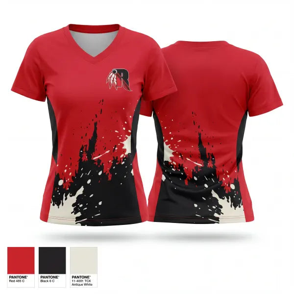 Womens Short Sleeve Vneck Shirt, Rahway High School Tennis, Tennis, Teamtime, Team time, sublimation, custom sports apparel, team uniforms, spirit wear, spiritwear, sports uniforms, custom shirts, team store, custom team store, fundraiser sports, apparel fundraiser