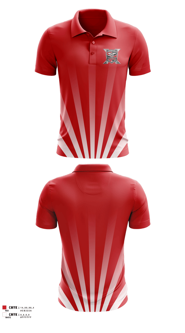 Short Sleeve Performance Polo, Region 1398 Arsenal, Men's Soccer, Teamtime, Team time, sublimation, custom sports apparel, team uniforms, spirit wear, spiritwear, sports uniforms, custom shirts, team store, custom team store, fundraiser sports, apparel fundraiser