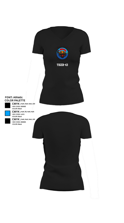 Tiger-43 85546110 Women's Short Sleeve V-neck Shirt - 24