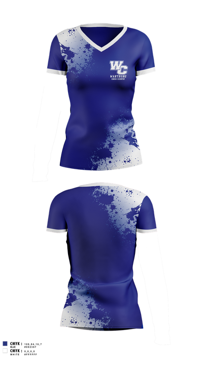 Wartburg Cross Country 65082419 Women's Short Sleeve V-neck Shirt - 1