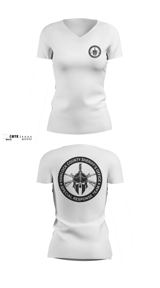 Womens Short Sleeve Vneck Shirt, Hancock County SRT, Police, Teamtime, Team time, sublimation, custom sports apparel, team uniforms, spirit wear, spiritwear, sports uniforms, custom shirts, team store, custom team store, fundraiser sports, apparel fundraiser