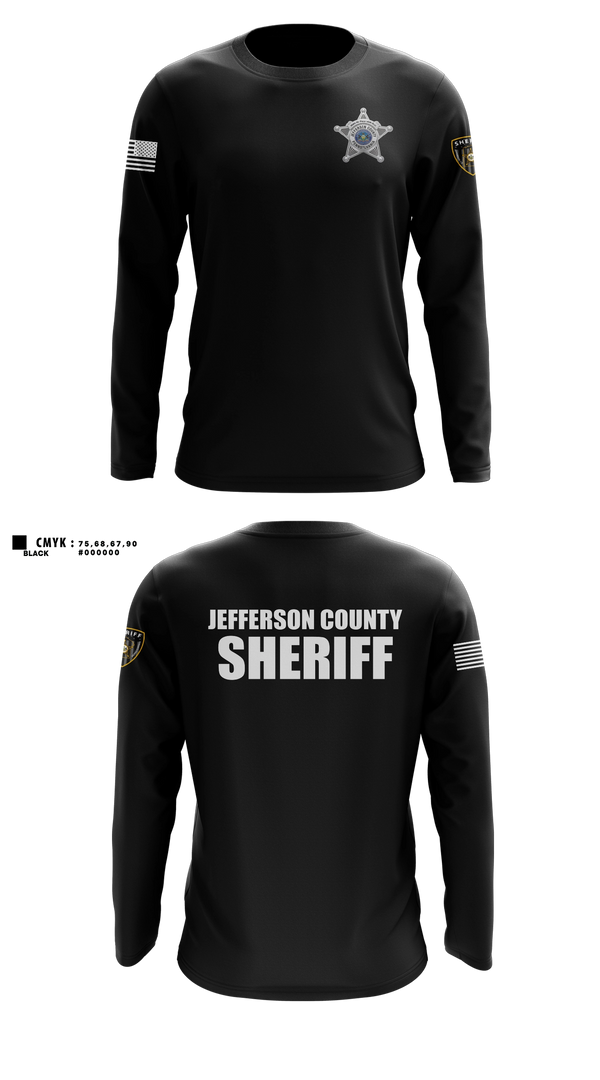 Long Sleeve Performance Shirt, Jefferson County Sheriff's Office, Police, Teamtime, Team time, sublimation, custom sports apparel, team uniforms, spirit wear, spiritwear, sports uniforms, custom shirts, team store, custom team store, fundraiser sports, apparel fundraiser