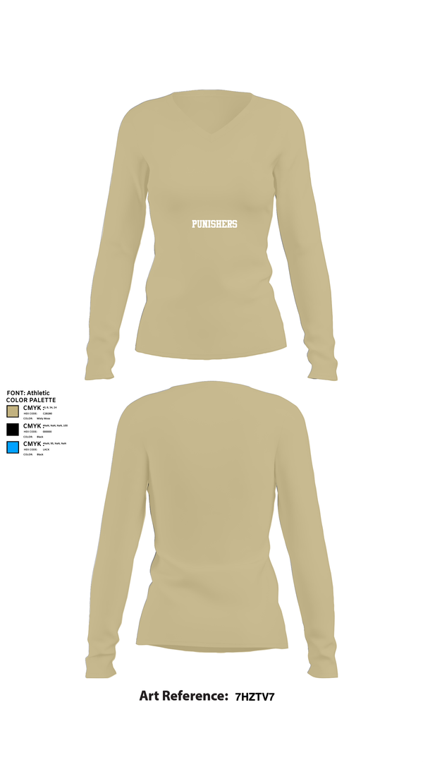Womens Long Sleeve Vneck Shirt, Punishers, , Teamtime, Team time, sublimation, custom sports apparel, team uniforms, spirit wear, spiritwear, sports uniforms, custom shirts, team store, custom team store, fundraiser sports, apparel fundraiser