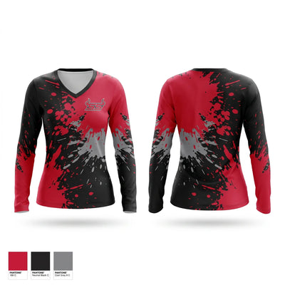 South Stanly High School Women's Long Sleeve V-neck Shirt - 1