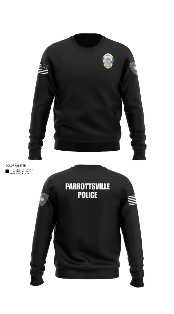 Crew Neck Sweatshirt, Parrottsville police, Police, Teamtime, Team time, sublimation, custom sports apparel, team uniforms, spirit wear, spiritwear, sports uniforms, custom shirts, team store, custom team store, fundraiser sports, apparel fundraiser