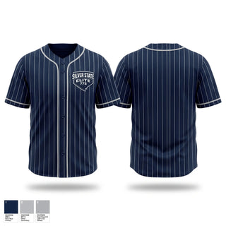 Full Button Baseball Jersey, SilverStateElite, Baseball, Teamtime, Team time, sublimation, custom sports apparel, team uniforms, spirit wear, spiritwear, sports uniforms, custom shirts, team store, custom team store, fundraiser sports, apparel fundraiser