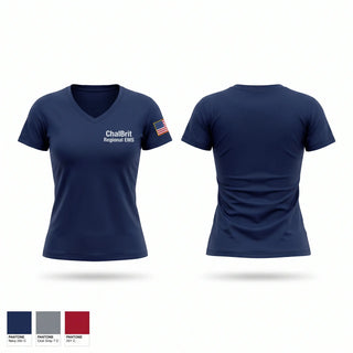 Womens Short Sleeve Vneck Shirt, Chal-Brit Regional EMS, EMS/EMT, Teamtime, Team time, sublimation, custom sports apparel, team uniforms, spirit wear, spiritwear, sports uniforms, custom shirts, team store, custom team store, fundraiser sports, apparel fundraiser