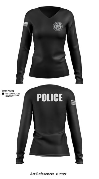 Womens Long Sleeve Vneck Shirt, South Central Ohio Major Crimes Unit, Police, Teamtime, Team time, sublimation, custom sports apparel, team uniforms, spirit wear, spiritwear, sports uniforms, custom shirts, team store, custom team store, fundraiser sports, apparel fundraiser