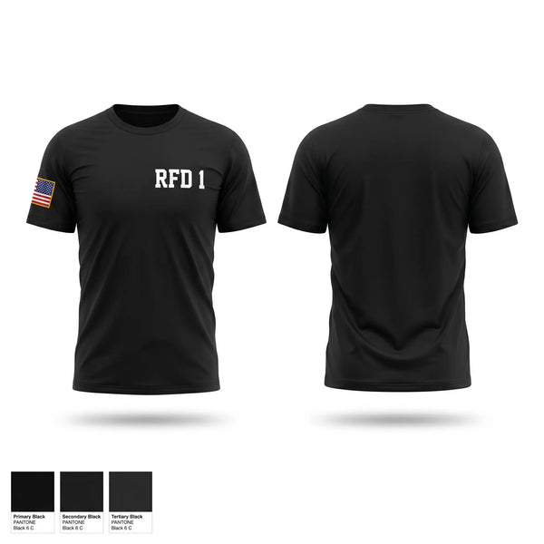 Old School Cotton Feel Shirt, RFD 1, Fire Department, Teamtime, Team time, sublimation, custom sports apparel, team uniforms, spirit wear, spiritwear, sports uniforms, custom shirts, team store, custom team store, fundraiser sports, apparel fundraiser