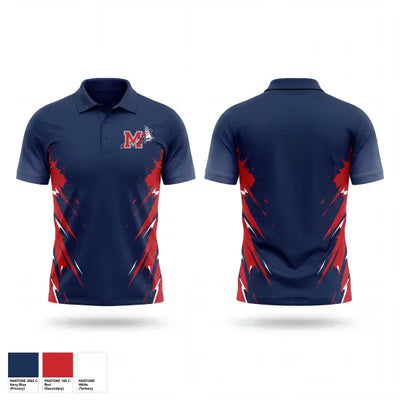 Manalapan Braves 9U Blue 20207398 Short Sleeve Performance Polo - 1