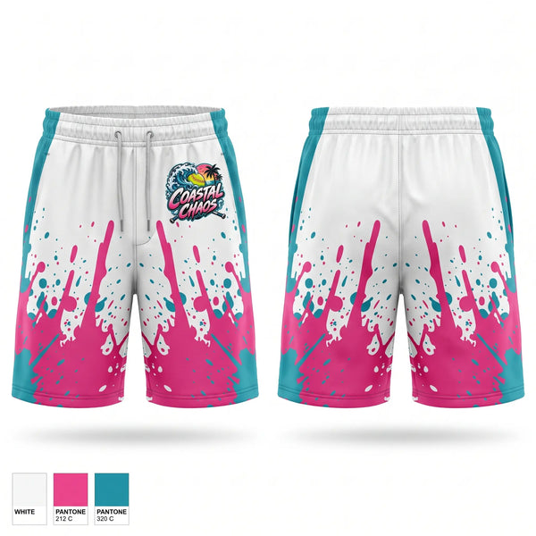Athletic Shorts With Pockets, Coastal Chaos, Softball, Teamtime, Team time, sublimation, custom sports apparel, team uniforms, spirit wear, spiritwear, sports uniforms, custom shirts, team store, custom team store, fundraiser sports, apparel fundraiser