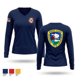 Womens Long Sleeve Vneck Shirt, Barrow Volunteer Fire Department, Fire Department, Teamtime, Team time, sublimation, custom sports apparel, team uniforms, spirit wear, spiritwear, sports uniforms, custom shirts, team store, custom team store, fundraiser sports, apparel fundraiser