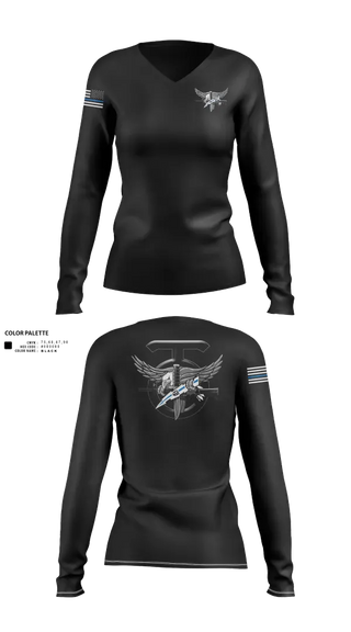 Womens Long Sleeve Vneck Shirt, Special Reaction Team, Marines, Teamtime, Team time, sublimation, custom sports apparel, team uniforms, spirit wear, spiritwear, sports uniforms, custom shirts, team store, custom team store, fundraiser sports, apparel fundraiser