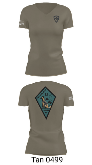 Womens Short Sleeve Vneck Shirt, 633 SFS K9, Air Force, Teamtime, Team time, sublimation, custom sports apparel, team uniforms, spirit wear, spiritwear, sports uniforms, custom shirts, team store, custom team store, fundraiser sports, apparel fundraiser
