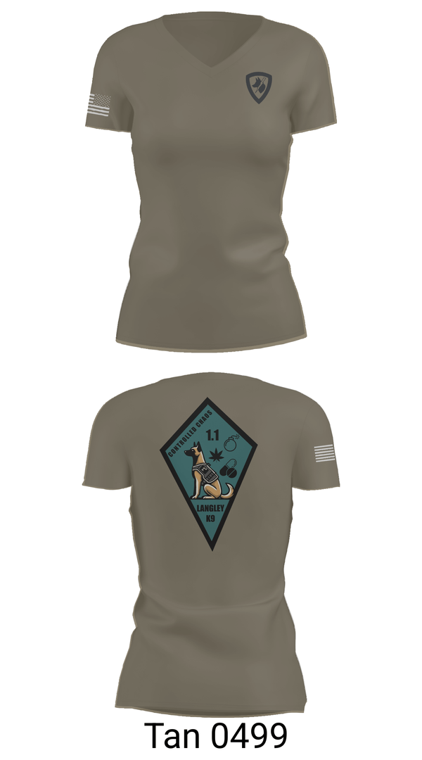 Womens Short Sleeve Vneck Shirt, 633 SFS K9, Air Force, Teamtime, Team time, sublimation, custom sports apparel, team uniforms, spirit wear, spiritwear, sports uniforms, custom shirts, team store, custom team store, fundraiser sports, apparel fundraiser