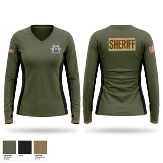 Womens Long Sleeve Vneck Shirt, Knox County Sheriff ME, Police, Teamtime, Team time, sublimation, custom sports apparel, team uniforms, spirit wear, spiritwear, sports uniforms, custom shirts, team store, custom team store, fundraiser sports, apparel fundraiser