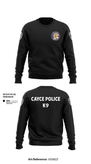 Crew Neck Sweatshirt, Cayce Police K9, , Teamtime, Team time, sublimation, custom sports apparel, team uniforms, spirit wear, spiritwear, sports uniforms, custom shirts, team store, custom team store, fundraiser sports, apparel fundraiser