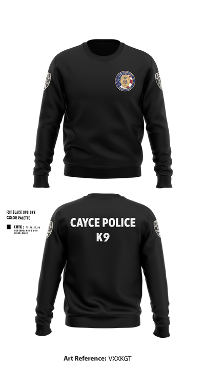 Cayce Police K9 35627395 Crew Neck Sweatshirt - 101