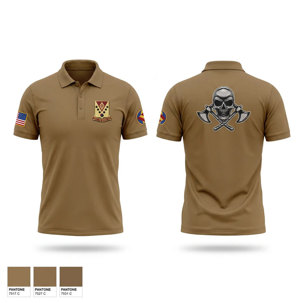 Short Sleeve Performance Polo, 2-142 FA B BTRY, Army, Teamtime, Team time, sublimation, custom sports apparel, team uniforms, spirit wear, spiritwear, sports uniforms, custom shirts, team store, custom team store, fundraiser sports, apparel fundraiser