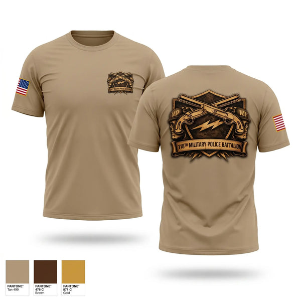Old School Cotton Feel Shirt, 118th Military Police Battalion, National Guard, Teamtime, Team time, sublimation, custom sports apparel, team uniforms, spirit wear, spiritwear, sports uniforms, custom shirts, team store, custom team store, fundraiser sports, apparel fundraiser