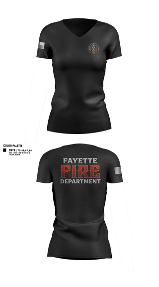 Womens Short Sleeve Vneck Shirt, Fayette Township Fire Department, Fire Department, Teamtime, Team time, sublimation, custom sports apparel, team uniforms, spirit wear, spiritwear, sports uniforms, custom shirts, team store, custom team store, fundraiser sports, apparel fundraiser