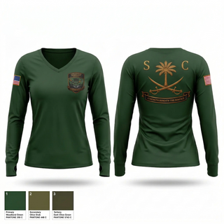 Womens Long Sleeve Vneck Shirt, Lowcountry Leadership Battalion, Army, Teamtime, Team time, sublimation, custom sports apparel, team uniforms, spirit wear, spiritwear, sports uniforms, custom shirts, team store, custom team store, fundraiser sports, apparel fundraiser