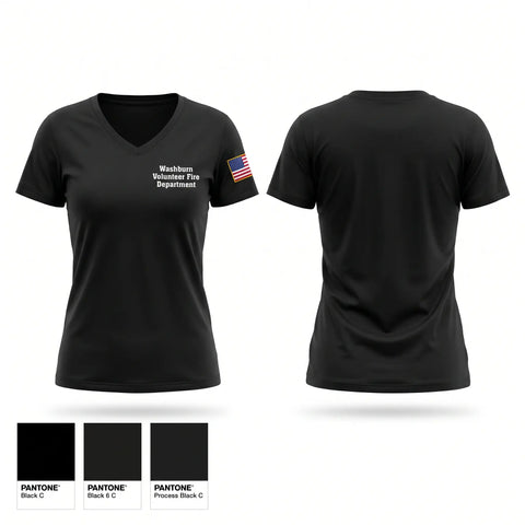 Womens Short Sleeve Vneck Shirt, Washburn Volunteer Fire Department, Fire Department, Teamtime, Team time, sublimation, custom sports apparel, team uniforms, spirit wear, spiritwear, sports uniforms, custom shirts, team store, custom team store, fundraiser sports, apparel fundraiser