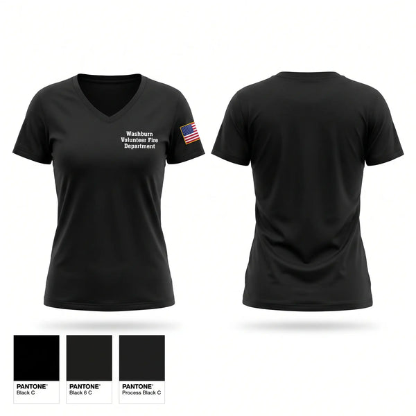 Womens Short Sleeve Vneck Shirt, Washburn Volunteer Fire Department, Fire Department, Teamtime, Team time, sublimation, custom sports apparel, team uniforms, spirit wear, spiritwear, sports uniforms, custom shirts, team store, custom team store, fundraiser sports, apparel fundraiser