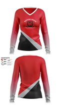 Western Oregon University Equestrian 74623833 Women's Long Sleeve V-neck Shirt - 4