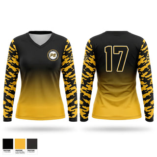 Womens Long Sleeve Vneck Shirt, Prodigy, Baseball, Teamtime, Team time, sublimation, custom sports apparel, team uniforms, spirit wear, spiritwear, sports uniforms, custom shirts, team store, custom team store, fundraiser sports, apparel fundraiser
