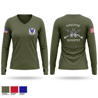 Womens Long Sleeve Vneck Shirt, A Co 2-134 IN BN ABN, National Guard, Teamtime, Team time, sublimation, custom sports apparel, team uniforms, spirit wear, spiritwear, sports uniforms, custom shirts, team store, custom team store, fundraiser sports, apparel fundraiser